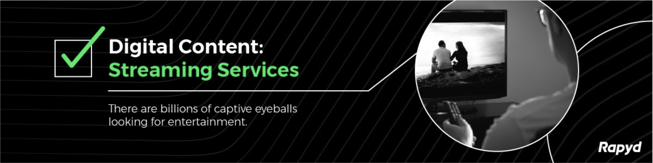 The streaming services banner and section divider for the Rapyd COVID-19 Industries Report