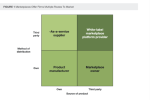 A chart for different marketplace business models shows four potential options