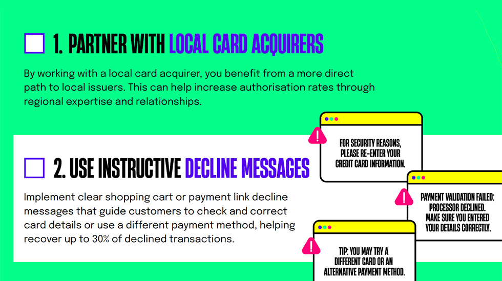 Partner with local card acquirers infographic